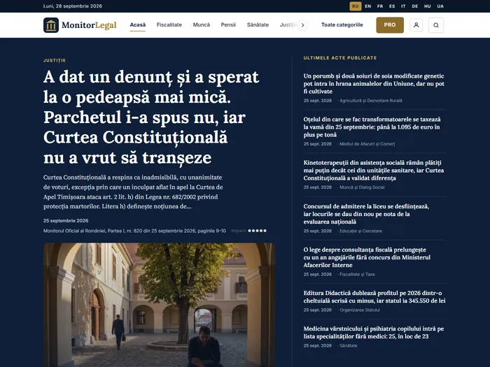 Captura site-ului MonitorLegal