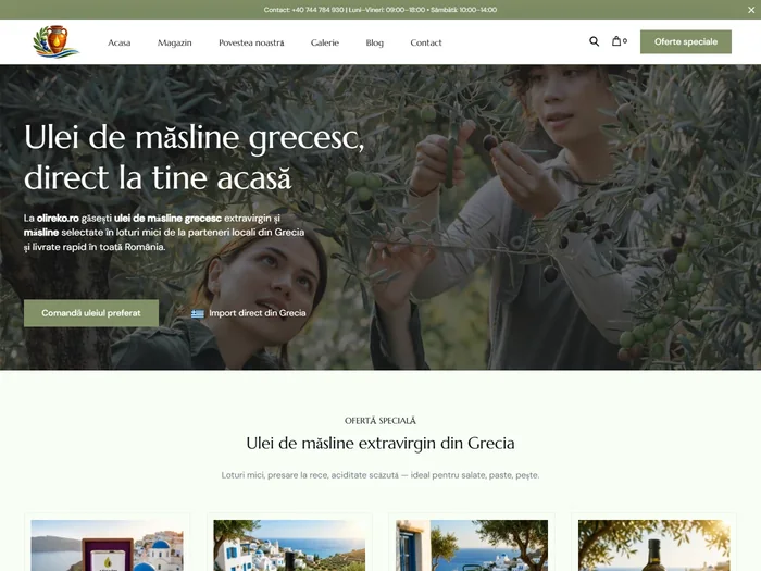 Captura site-ului Olireko