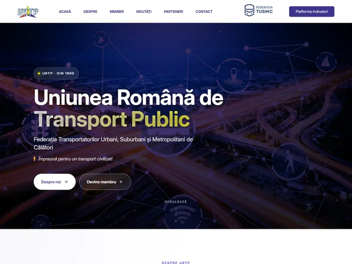 Captura site-ului URTP
